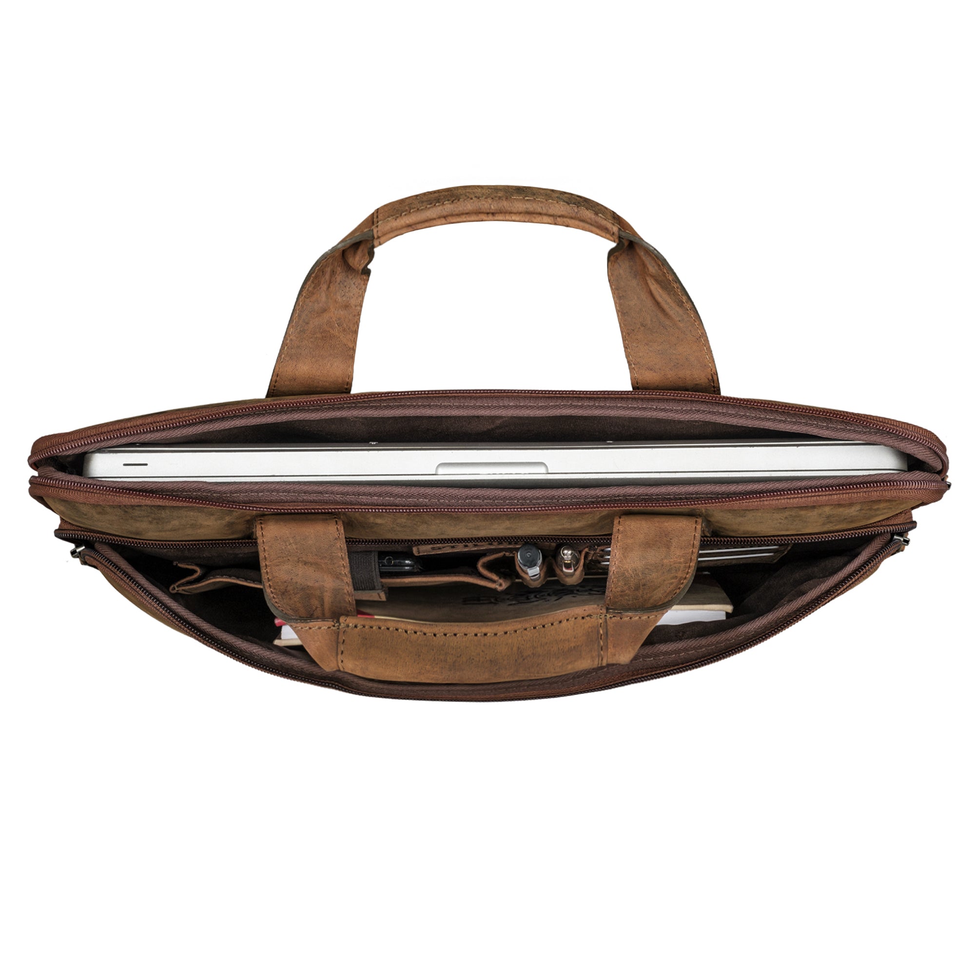 braune Laptop Hülle 15,6 Leder