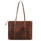braune Shopper Bag aus Leder