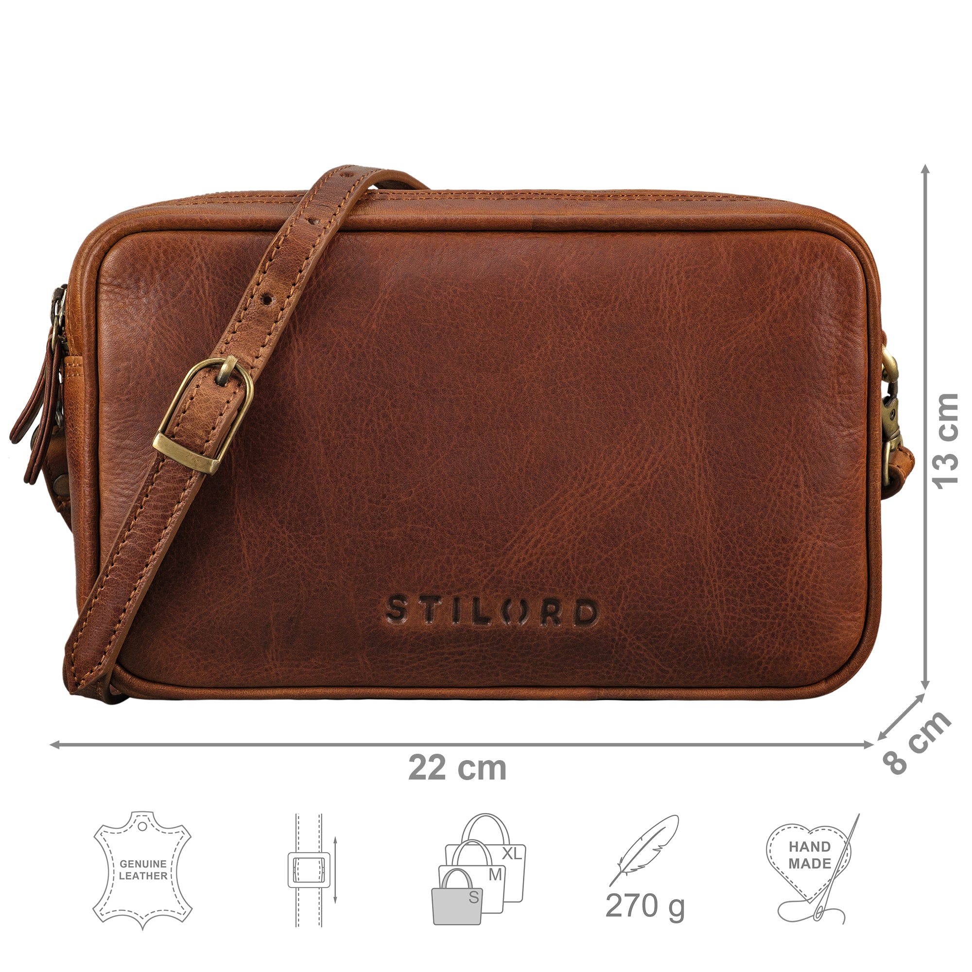 Schultertasche Damen Leder braun