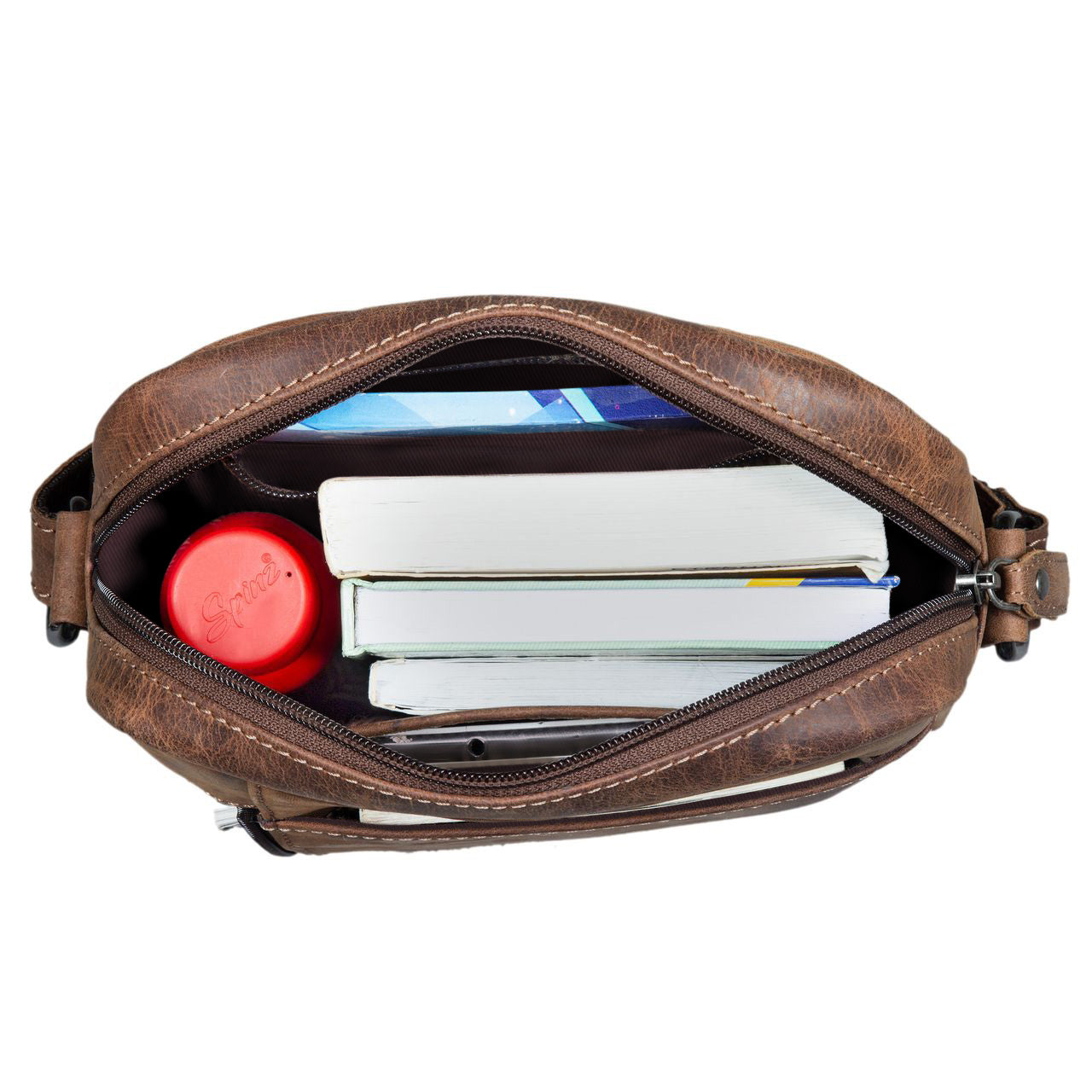 braune kleine Vintage Ledertasche