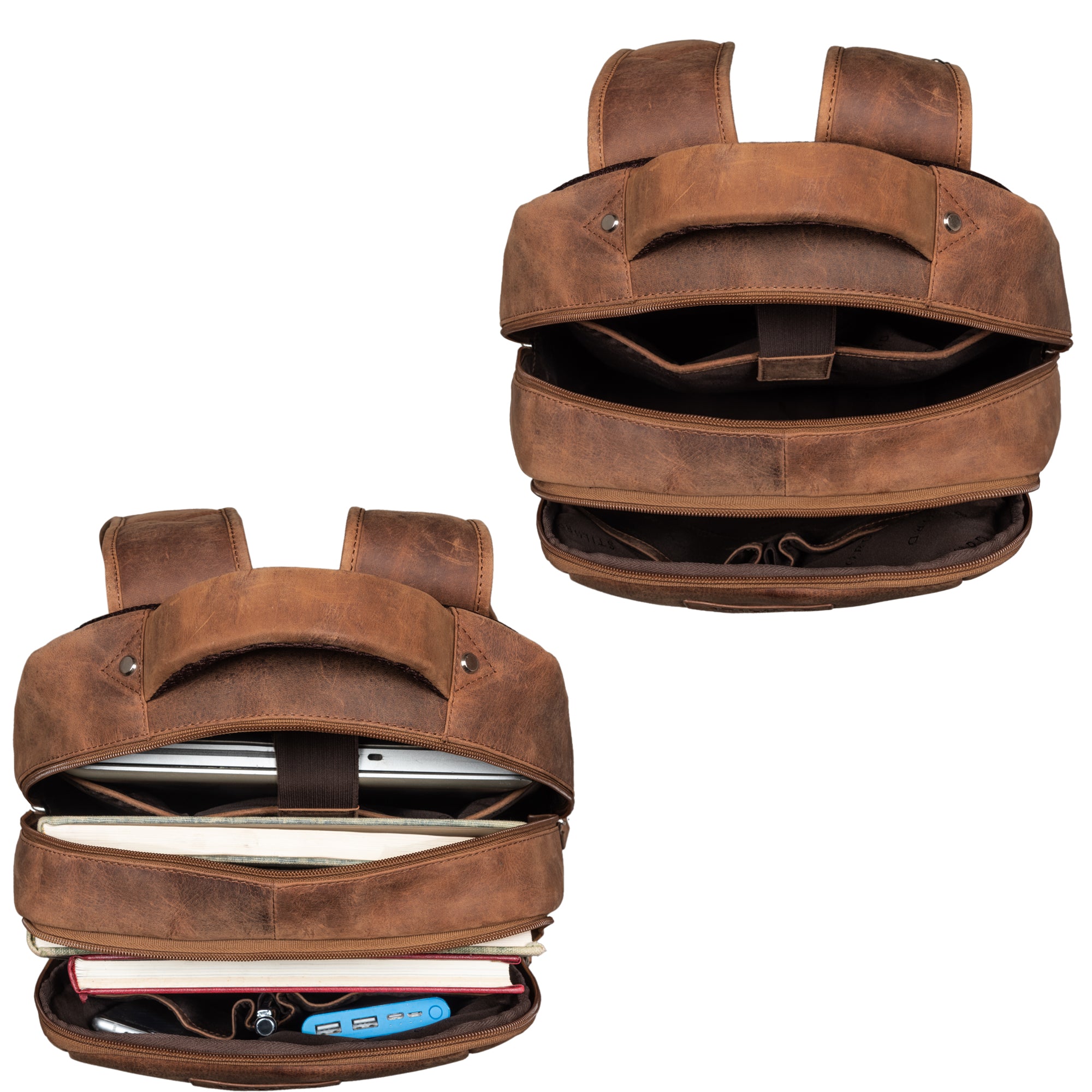 Lederrucksack Damen braun