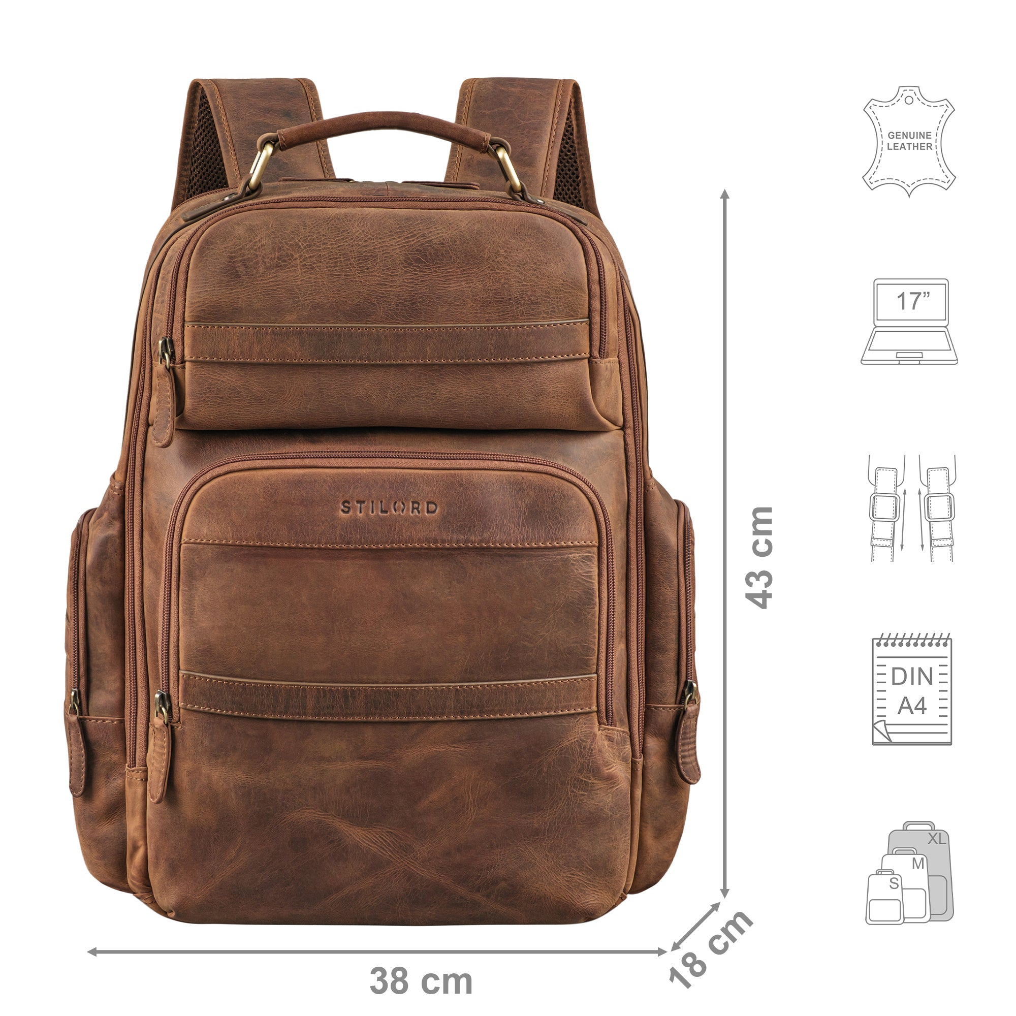 Brauner Lederrucksack Business