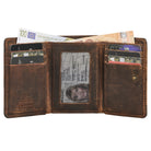 leder brieftasche mittel braun damen