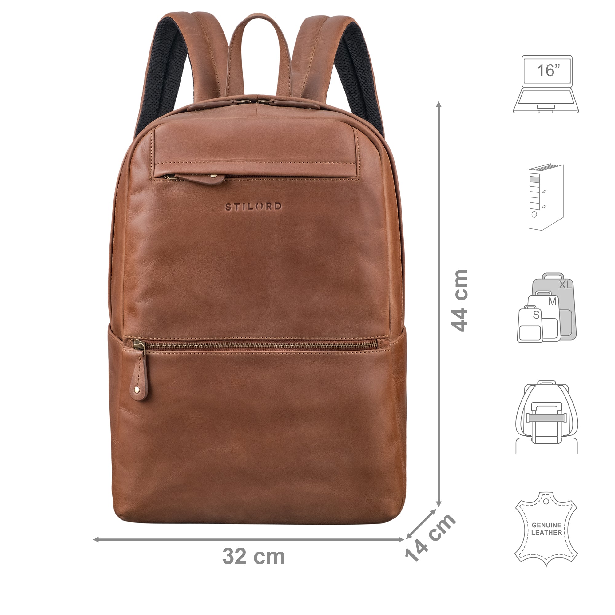 Damen Rucksack leder business braun