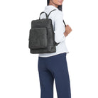 Damen City Rucksack Leder Grau