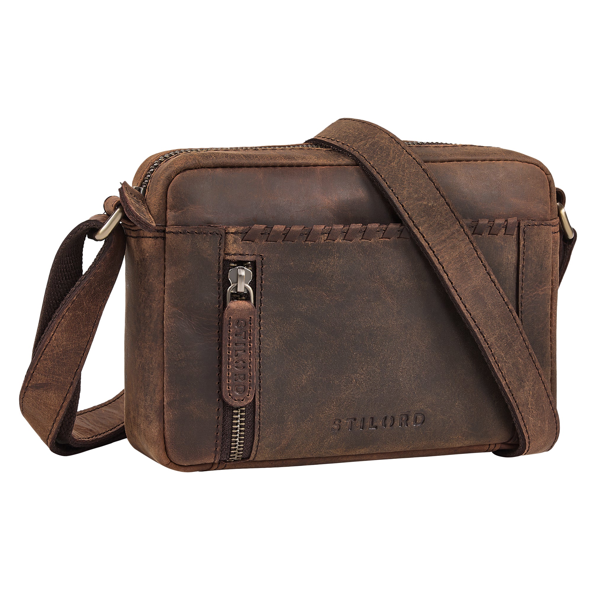 echt leder crossbody bag damen braun