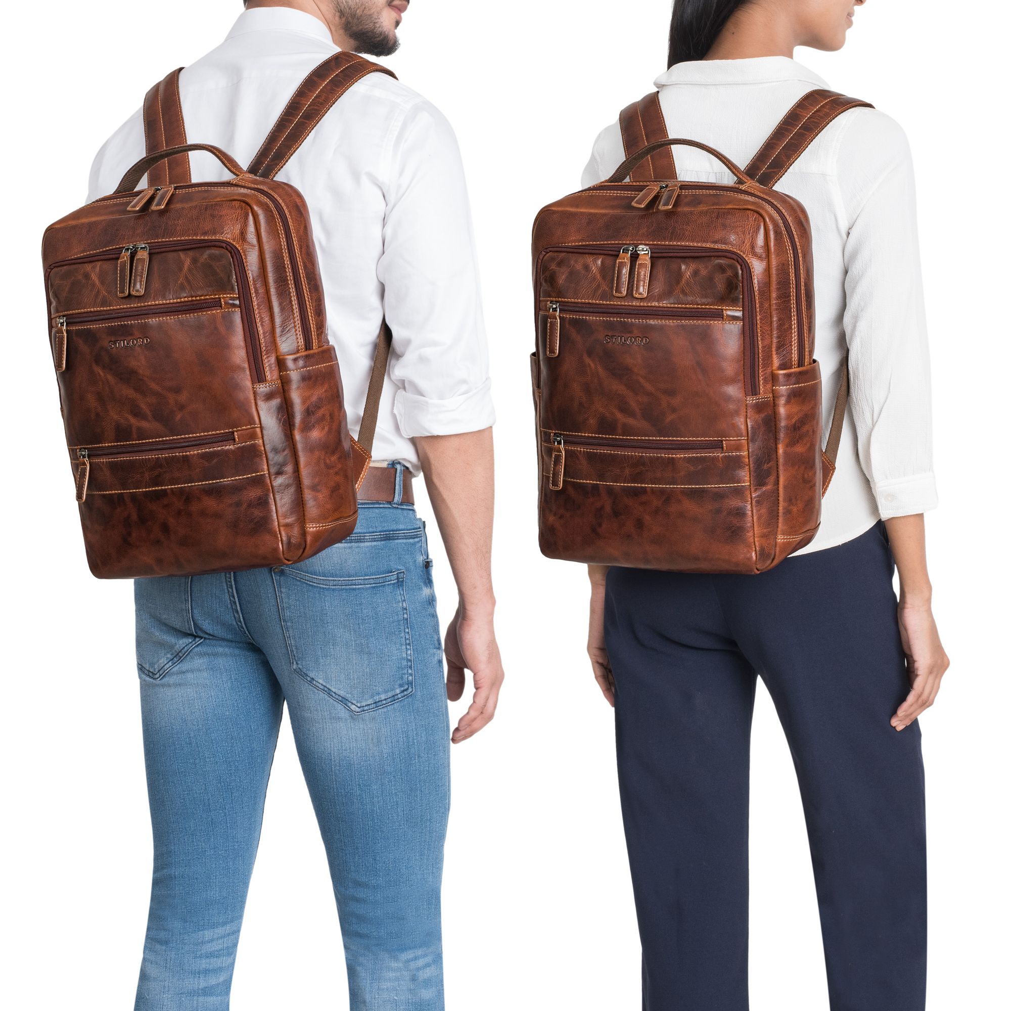 braun echtleder herren lederrucksack damen