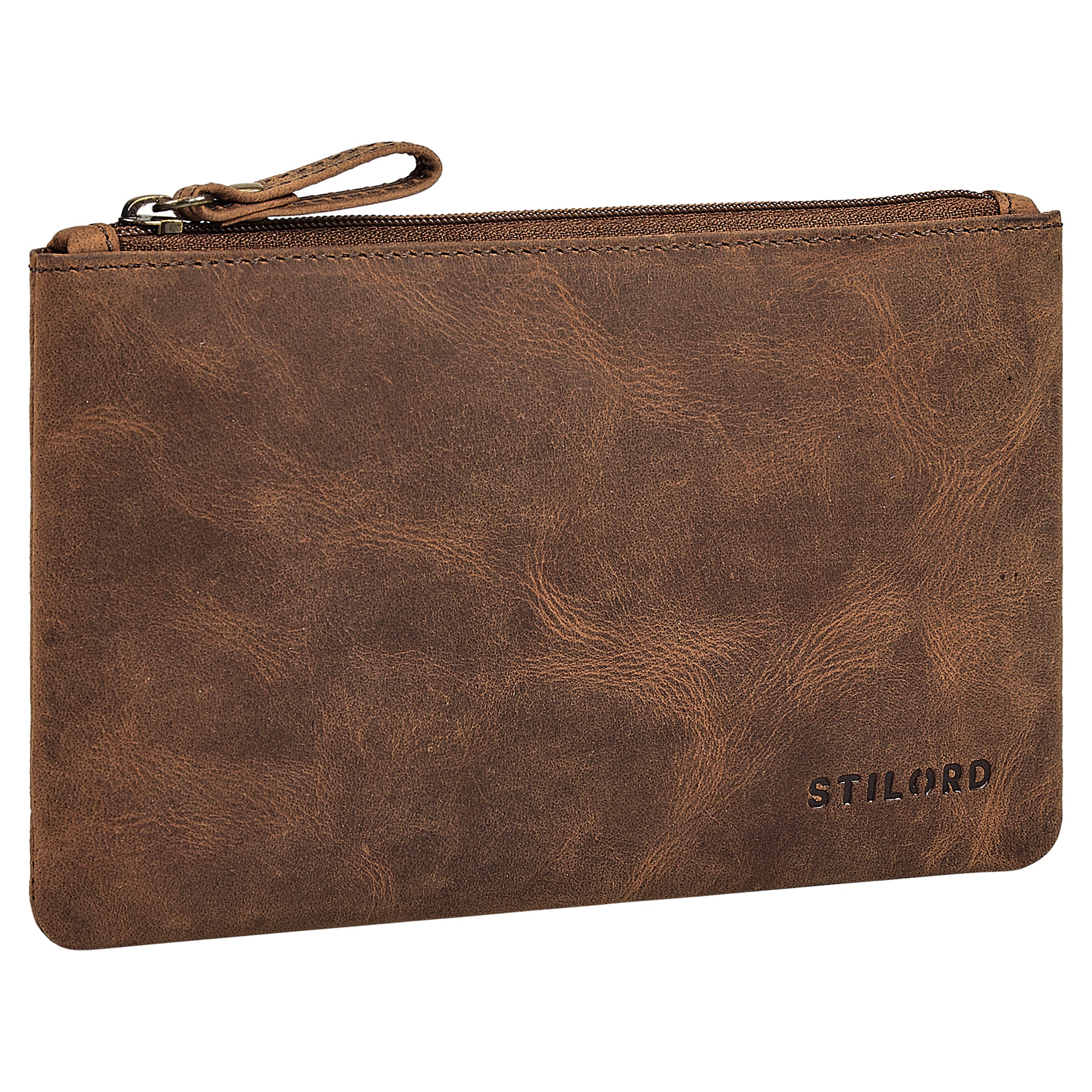 Retro Banktasche Leder Damen Braun Echtleder