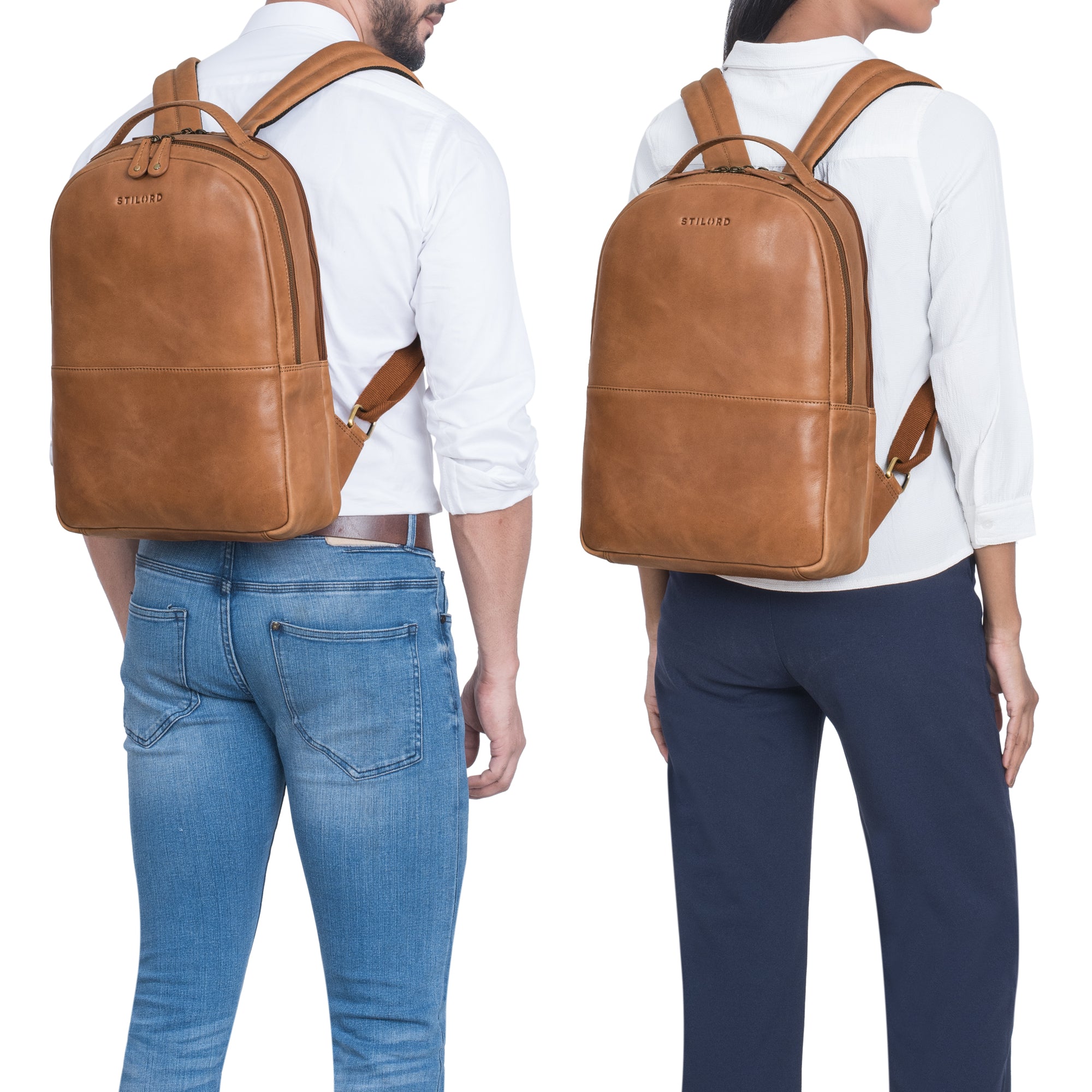 Echt leder Damen Rucksack herren braun
