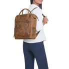 Lederrucksack Damen braun