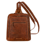 Kleiner City Rucksack Damen Leder Cognac