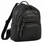 Black City Backpack Women's Leather Small Leather Backpack for 13 Inch Foo