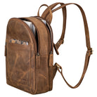Multifunktionaler Lederrucksack Damen braun tragbar als Crossbody Bag