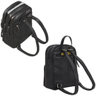 Damen vintage tagesrucksack kleine Fächer schwarz