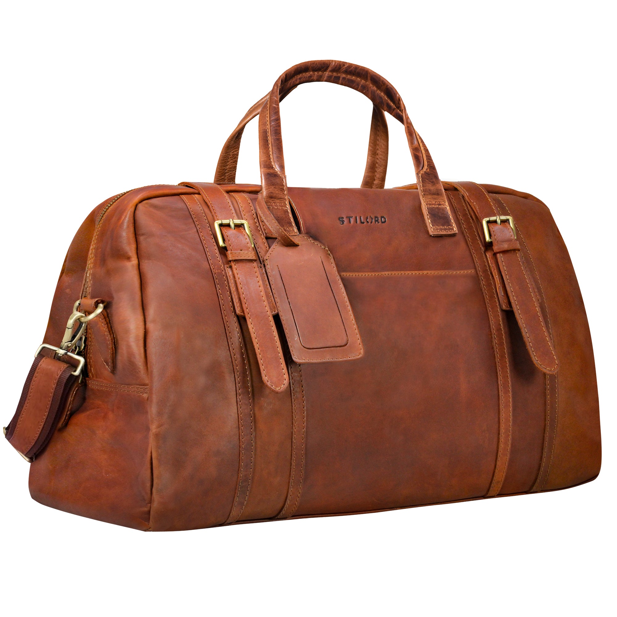 Vintage Reisetasche Echtleder Cognac für Herren und Damen 
