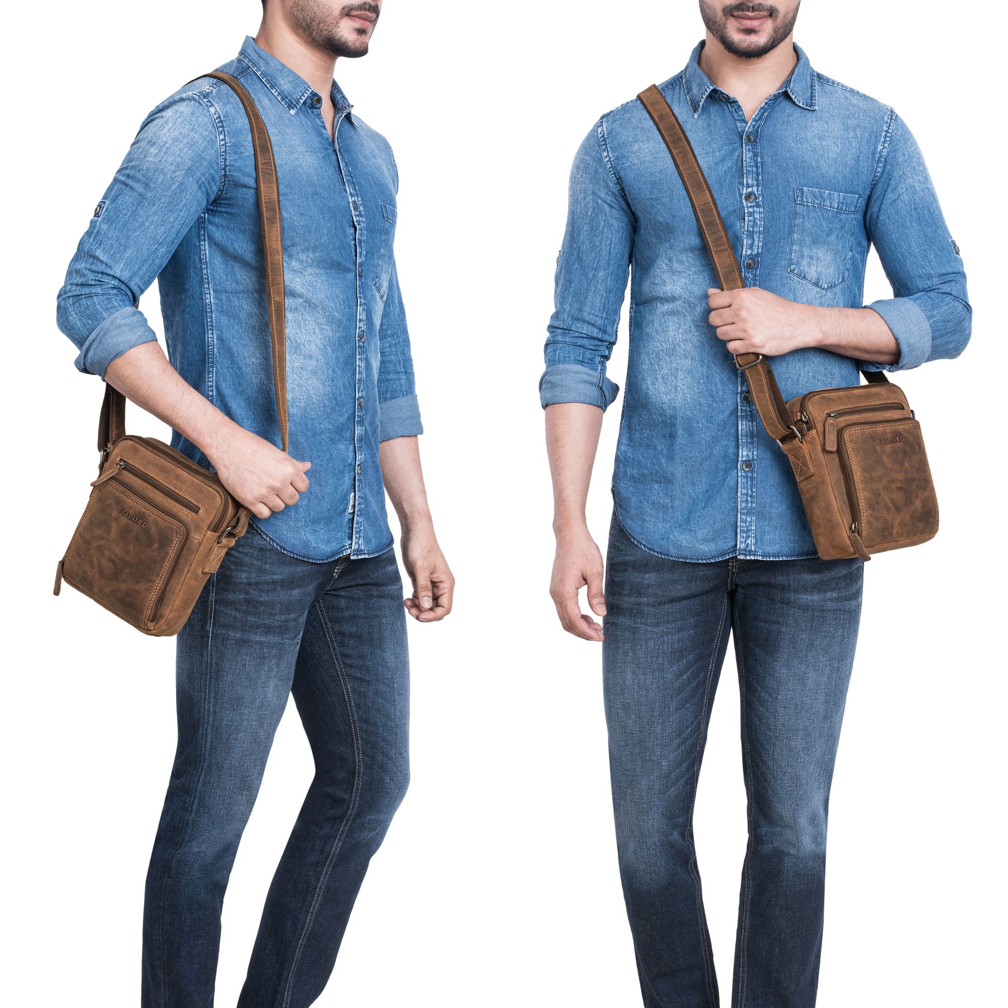 echt leder tasche herren umhängen klein braun