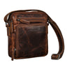 Leder Handtasche Echt Leder dunkelbraun herren
