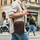 herren messenger bag echtleder klein dunkelbraun