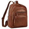 City Rucksack Damen Leder Klein Lederrucksack Cognac für 13 Zoll 