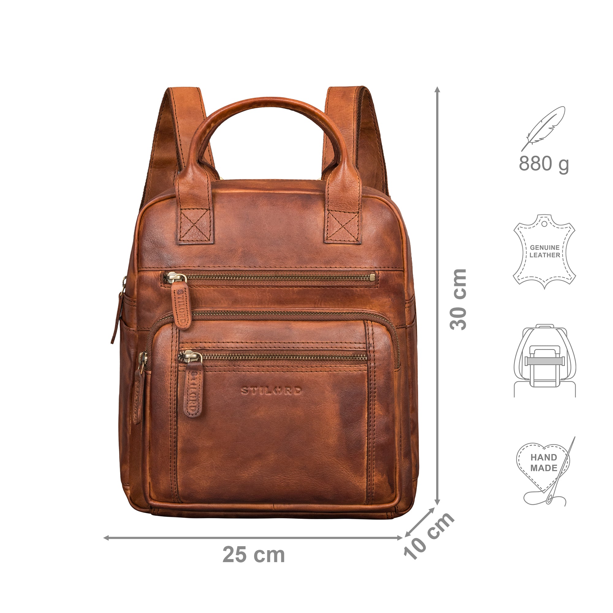 Freizeitrucksack Damen klein braun