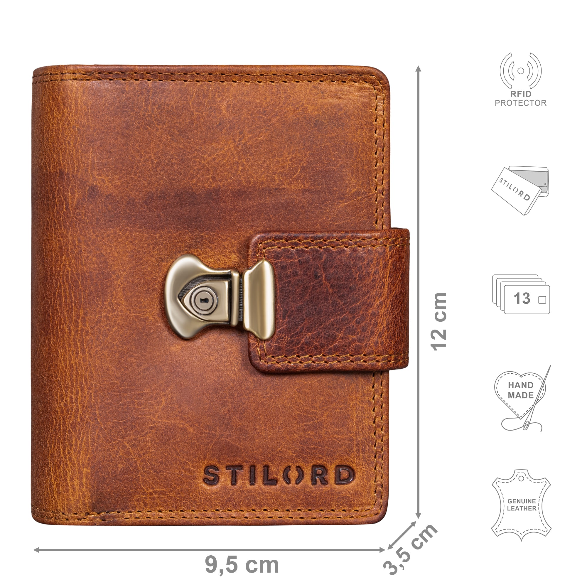 Elegante Geldbörse Leder Cognac