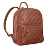 "Elira" Leather Backpack with Diamond Pattern