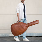 Gitarrentasche Leder cognac für 4/4 Gitarren