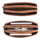Herrenhandtasche Leder mit 3 Hauptfächern braun