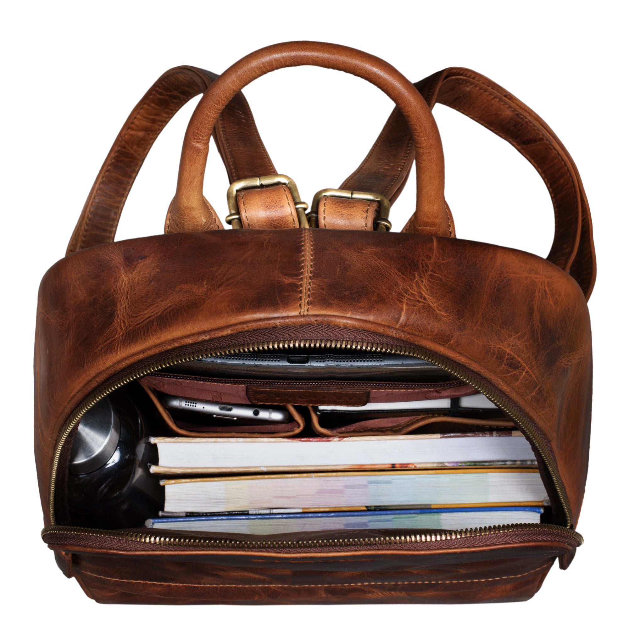 Rucksack Vintage Braun Leder