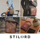 Vintage Braune Leder Herren Dame Taschen