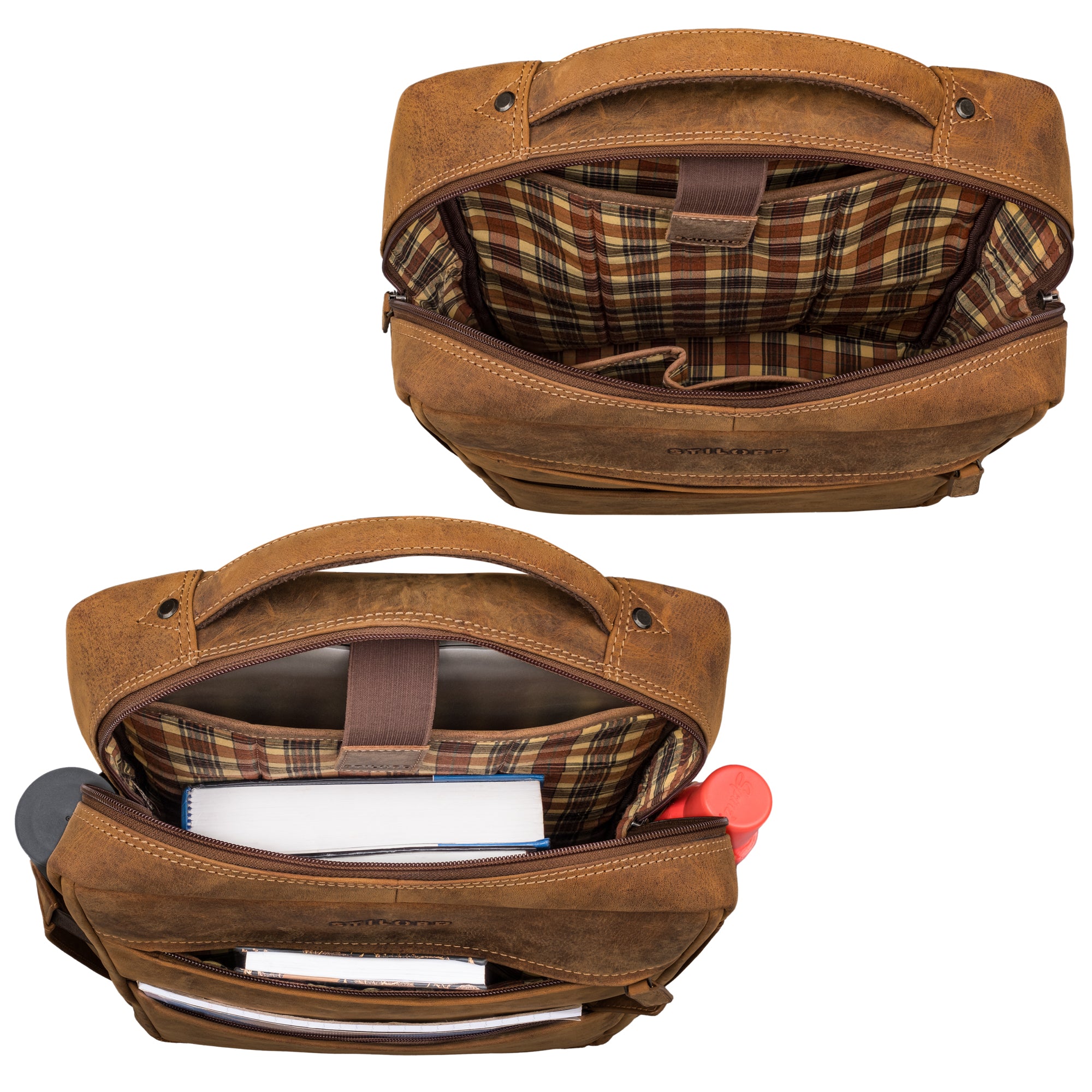Leder Businessrucksack Herren braun