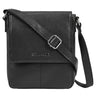 "Bari" Vintage Leather Shoulder Bag for Men Medium Vertical Crossbody Messenger Bag Fits 8-Inch Tablet and A5 Documents
