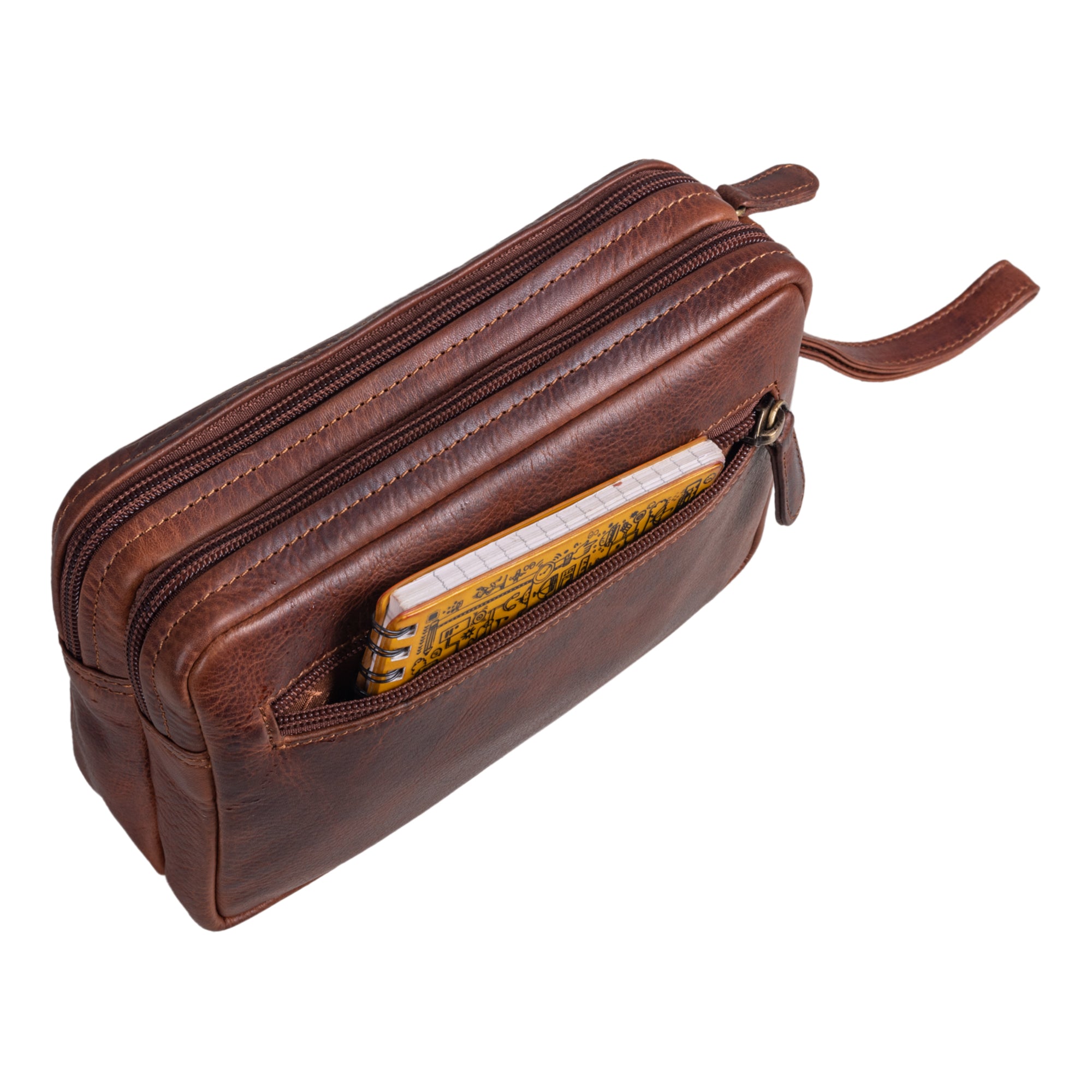Tasche für das Handgelenk klein Vintage Leder