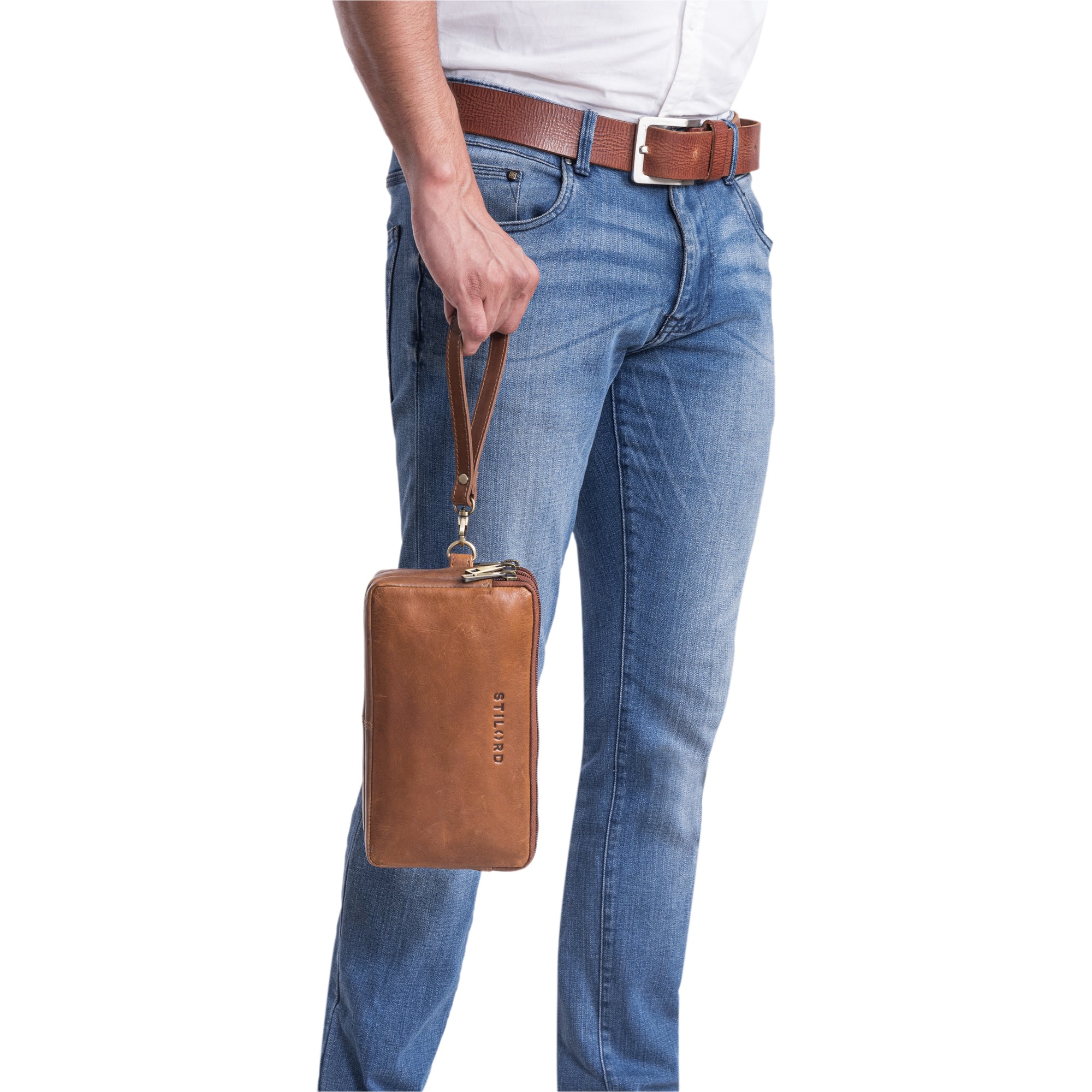 Hochwertige Herren Tasche aus Leder dunkelbraun