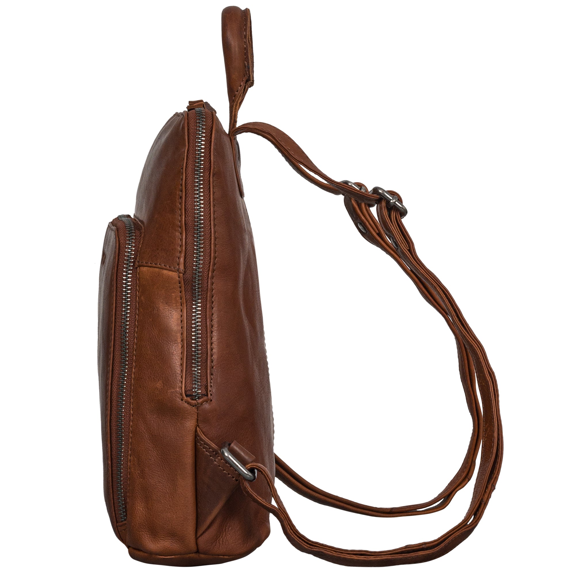 Tagesrucksack Damen Leder klein braun