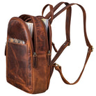 Multifunktionaler Lederrucksack Damen cognac tragbar als Crossbody Bag