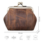 Kleines Leder Portemonnaie Braun Damen