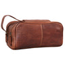 Waschtasche Leder braun