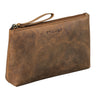 "Lio" Multifunctional Small Leather Cosmetic Bag with Zipper
