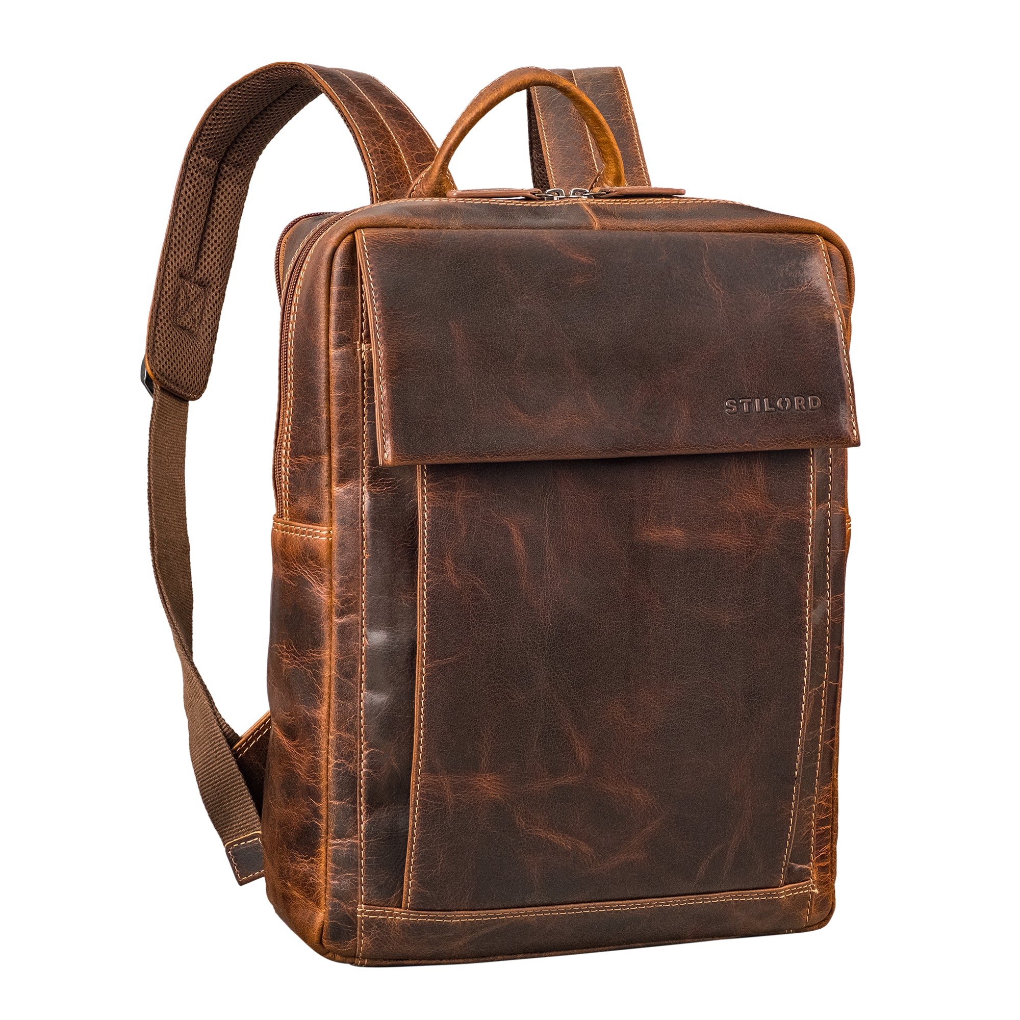16 Zoll Laptop Rucksack Braun Leder