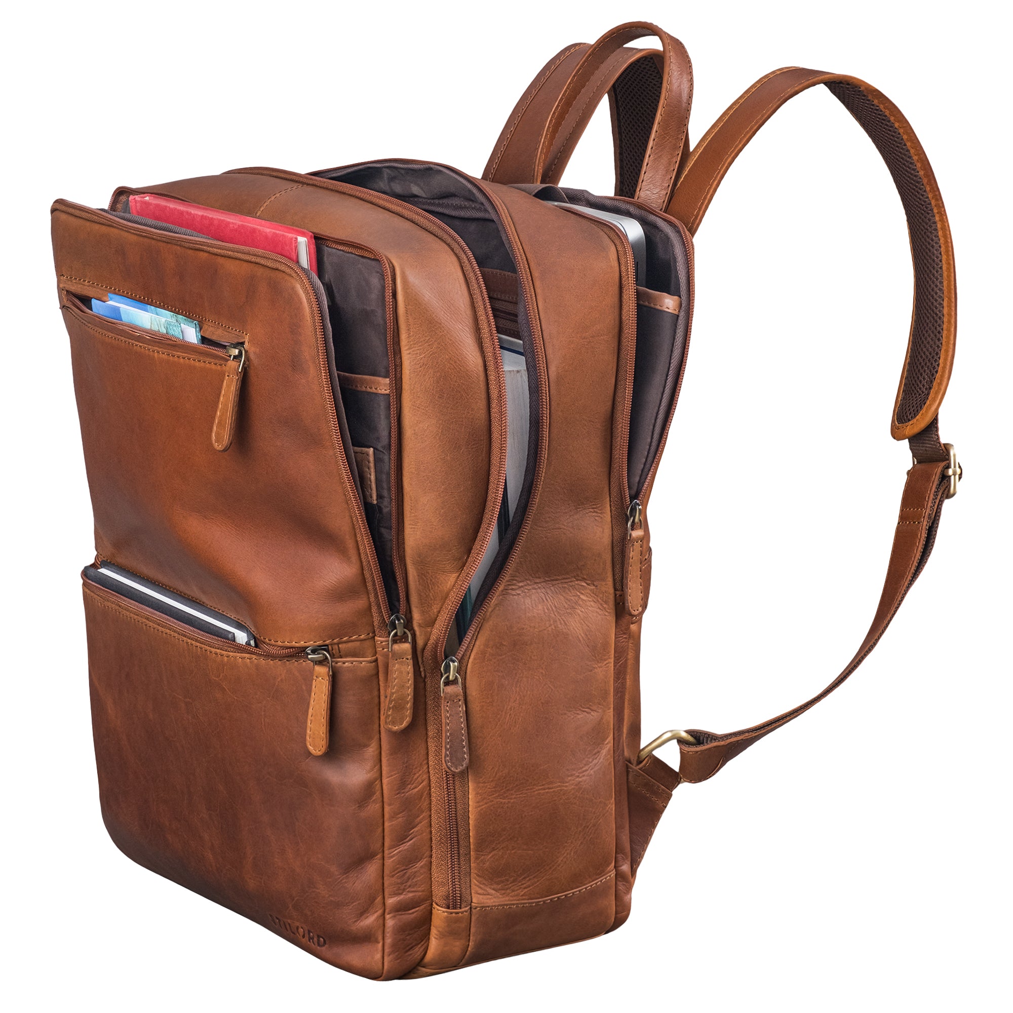 braun echtleder rucksack 17 zoll laptop