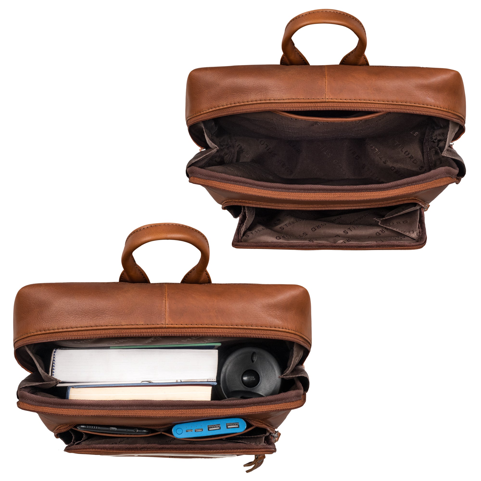 braun laptop echtleder rucksack elegant damen