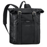 leder rucksack rolltop laptop damen schwarz