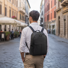 echt leder rucksack laptop 14 herren schwarz