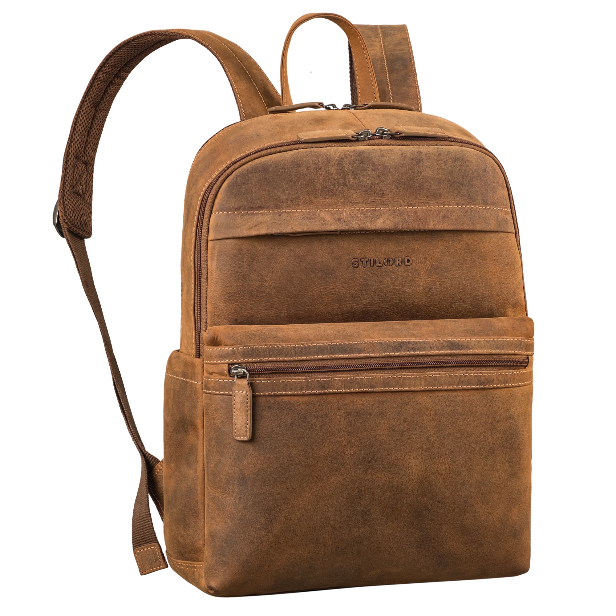 Brauner Echtleder Rucksack Damen mit Laptopfach 15.6 Zoll 