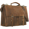 "Detroit" Real Leather Briefcase Large Men for 16 Inch Laptop
