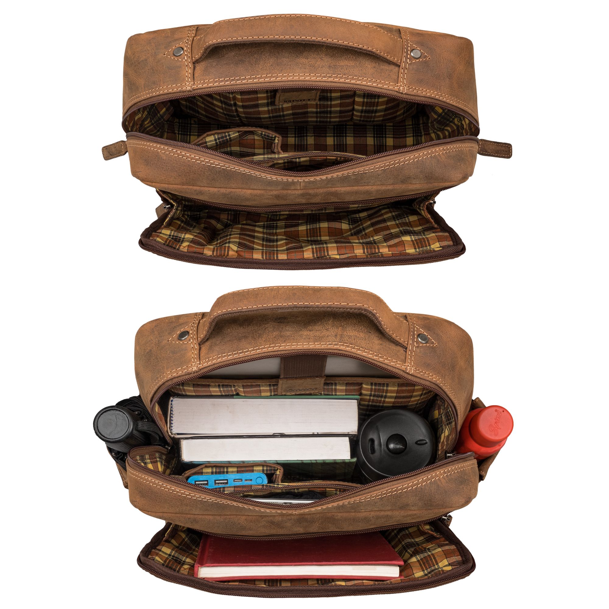 business leder rucksack braun herren