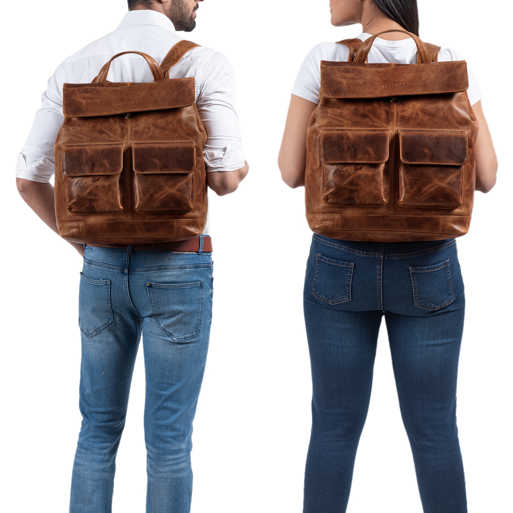 Leder Tasche Büro Rucksack