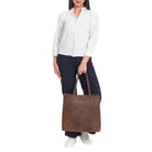 Damen Leder Tasche in Beutel-Form Rauleder Groß