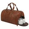 "Ventura" Large Leather Travel Duffle Bag for Men with Shoe Compartment 40L
